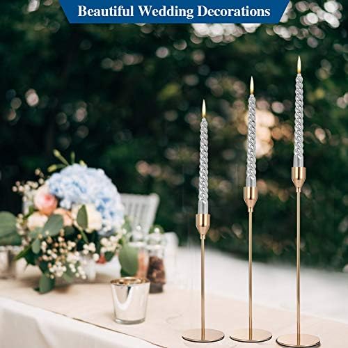 Set of 6 Pink Gold Candlestick Holders Pink Gold Candle Holder Taper Candle Holders Candle Holders Decorative Candlestick Holder for Home Decor, Wedding, Dinning, Party, Anniversary (Gold) - Image 5