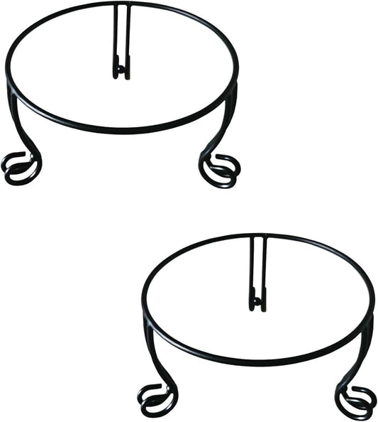 2 Pack Metal Gazing Ball Stand for 10 or 12 Inch Outdoor Garden Gazing Globes,Metal Display Stand for Plant or Flowerpot Holder,Birdbath Bowl Stand 6 Inch Tall,Black
