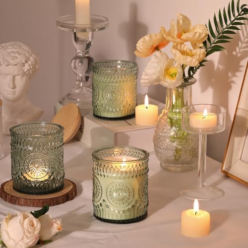 DARJEN 10 Pcs 8oz Glass Candle Jars with Lids, Candle Tins-Green - Image 5