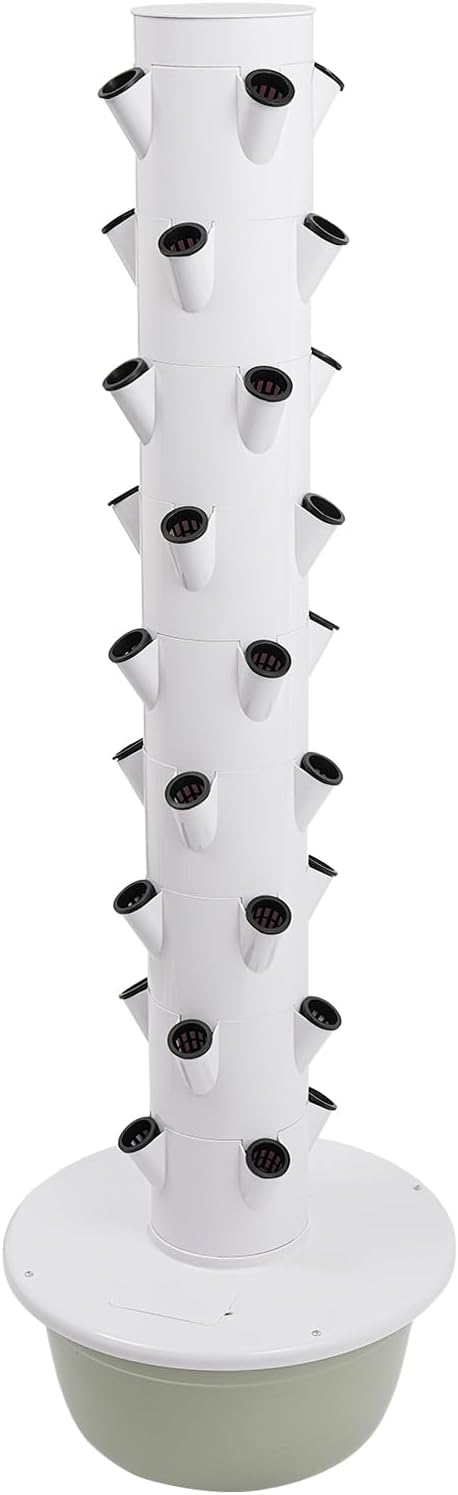 Hydroponics Growing System, 36 Pods Large Vertical Hydroponic Growing Tower with Water Pump & Loop Timer, 9-Tier Indoor Gardening System for Herb Vegetable Fruit (Light Green)