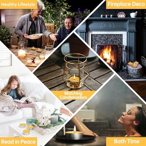 Beeswax Tealight Candles 48 Pack, 4 Hour Burn Natural Tea Candle - Image 6