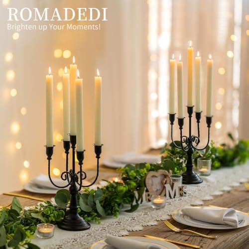 Romadedi Halloween Candelabra, Black 5-Arm Candle Holder, Set of 2, 11.8 in - Image 7