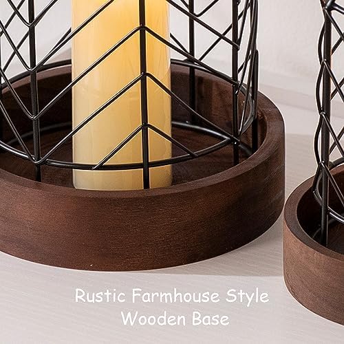 Lanterns Decorative Indoor Rustic Candle Lantern 2Pcs Metal - Image 4