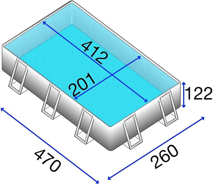 Bestway Rigid rectangular pool "Iseo" Large 412x201x122H cm - 69 kg