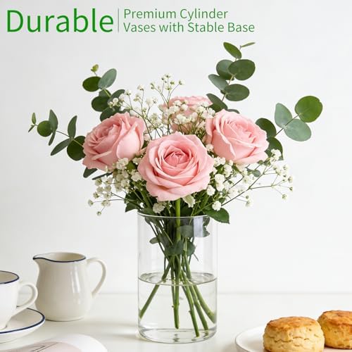 12 Pack Glass Cylinder Vases for Centerpieces, 6 Inches Tall - Image 4
