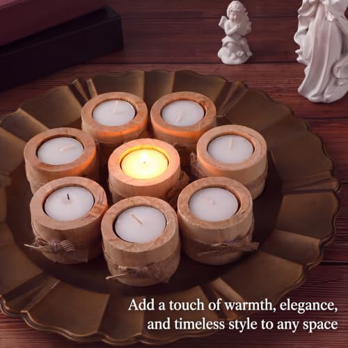 Ctosree Wooden Tealight Candle Holder Wedding Party Favor for Guest, 50 Pcs - Image 4