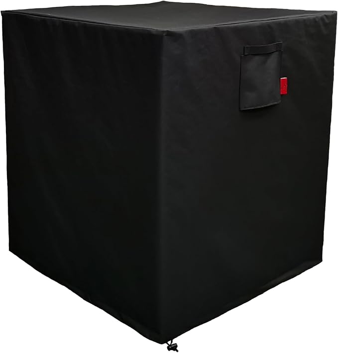 24"x 24"x 30" Air Conditioner Cover for Outside Units, Waterproof Outdoor Central AC Cover, Heavy Duty Weather Resistant 600D Hvac Cover, Winter Windproof Square Black
