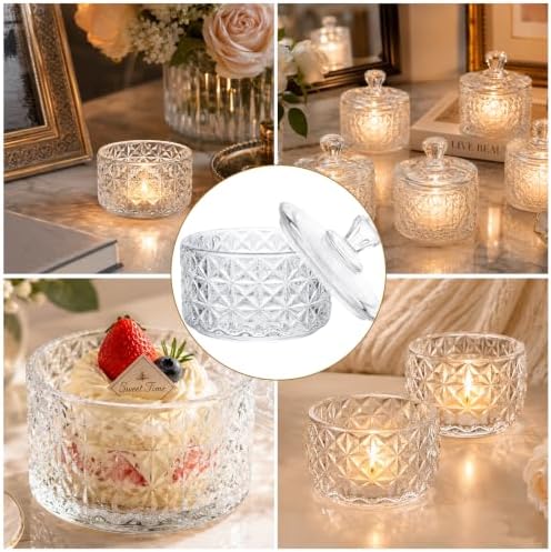 STARVAST 16 Pack Clear Glass Votive Candle Holders with Lids, 2.6×2.7In - Image 5