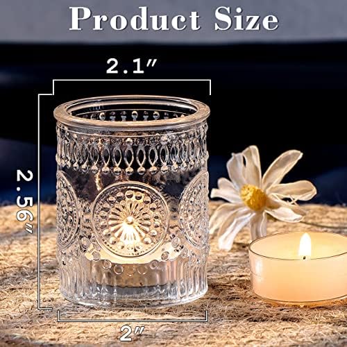 4PCS Clear Votive Candle Holders - Glass Tea Lights Candle Holder - Image 2