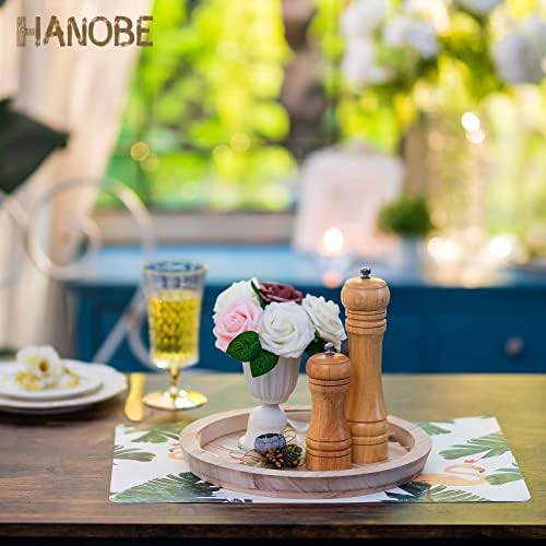 Hanobe Unfinished Round Wooden Craft Trays for DIY Decorative Plate - Image 2