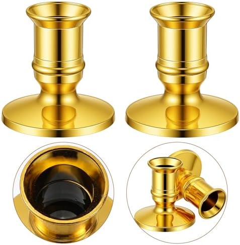 46 Pcs Gold Taper Candle Holders, Plastic Pillar Candle Holders Decorative Candlestick Holder for Wedding, Party, Table Centerpiece, Festival Decor - Image 4