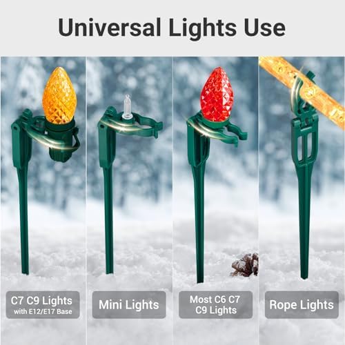 100 PCS Christmas Light Stakes, 9.5 Inch Tall Yard Stakes, Green - Image 3