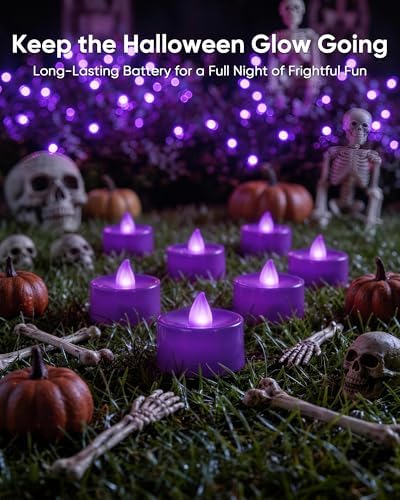 Homemory 24-Pack Purple Flameless Battery Tealight Candles, 200+ Hours - Image 6