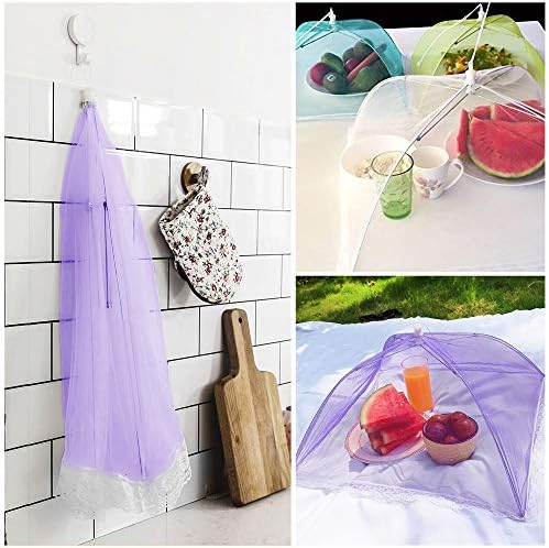 Pop-Up Mesh Screen Tent Umbrella, SPANLA 8 Pack Colored Food Cover Net for Outdoors, Screen Tents, Parties Picnics, BBQs, Reusable and Collapsible,17 Inches - Image 6