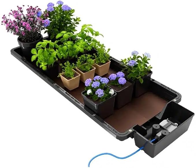 AutoPot Tray2Grow System - Standard Tray2Grow with 25 Gal FlexiTank - Self-Watering, Gravity-Fed Hydroponic Indoor System, Black