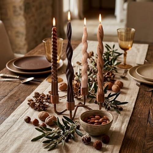 Nuanchu 4 Pcs Twisted Taper Candles,9.84 Inch,Pure,Neutral - Image 5