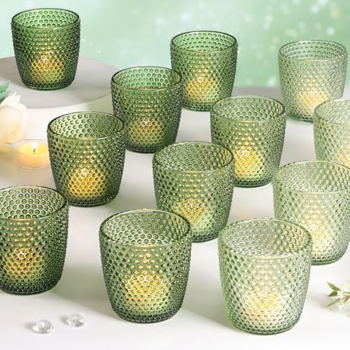 Volens Colored Green Votive Candle Holders 12pcs Tealight Candle Holder by VolensLightUpYourLife