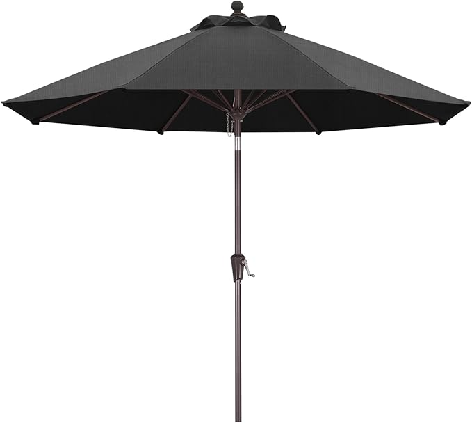 ABCCANOPY OLEFIN® 5-Year No Fading 9FT Patio Umbrella, Outdoor Table Umbrella with 8 Sturdy Ribs for Deck, Backyard, Yard (Dark Gray)