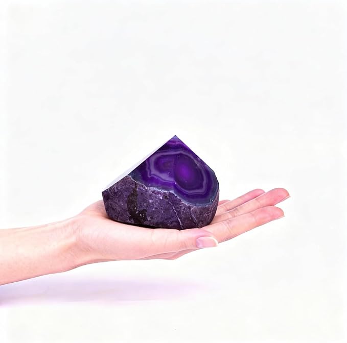 Agate Wand Rough Irregular Column Geode 1.1-1.7 Lbs Dyed Purple for Gothic Theme DIY Patio Garden Calm Corner Craft Ornament