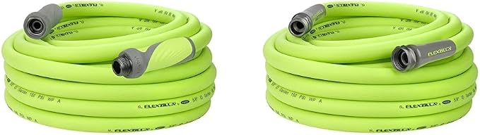 Flexzilla Garden Hose with SwivelGrip, 5/8 in. x 50 ft., ZillaGreen & Garden Hose 5/8 in. x 50 ft, Heavy Duty, Lightweight, Drinking Water Safe, ZillaGreen