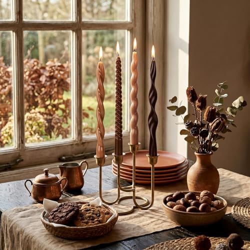 Nuanchu 4 Pcs Twisted Taper Candles,9.84 Inch,Pure,Neutral - Image 6
