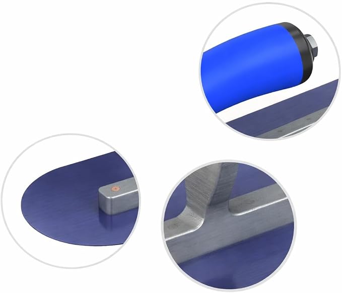 Bon 67-152 Steel City Finish Trowel - Round - Blue Steel - 16 X 4 - Comfort Grip