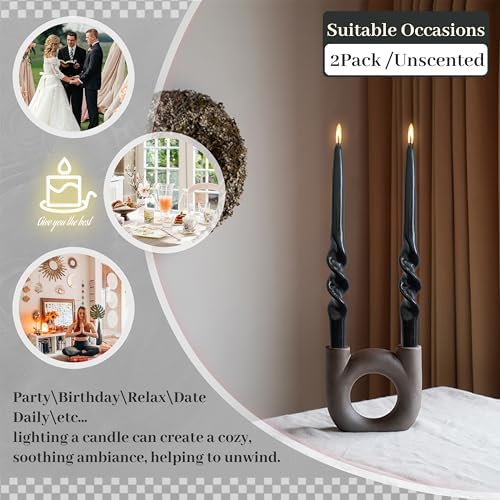 Smokeless Spiral Taper Candles 9.5 Inch Unscented Twisted Candle Sticks for Home Decor Weddings - Image 6