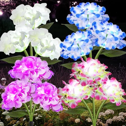 Lewondr 4 Pack Solar Garden Lights Outdoor 2 Modes by Lewondr