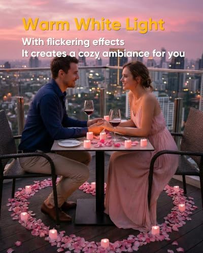 5plots 12Pack Pink Flameless Votive Candles, Fake Electric Candles - Image 5