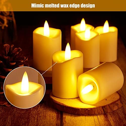 IMAGE Flameless Votive Candles 3D Wick LED Candles Light Ivory,12-Pack - Image 4