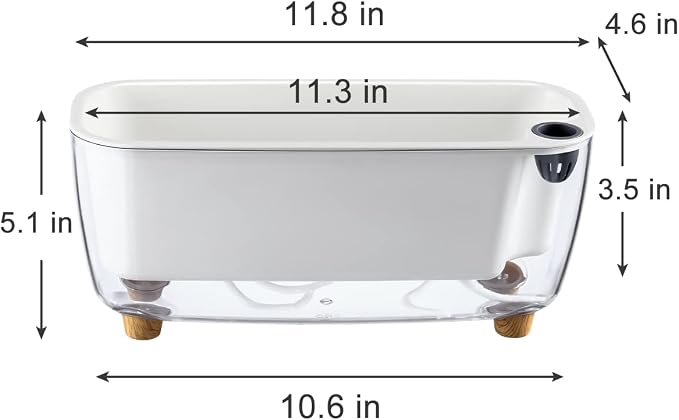 5 Pack Rectangular Planter 11.8 x 4.6 in Self Watering Planter Window Sill Planters Indoor Rectangle Planter Self Watering Pots Plastic Plant pots for African Violet Flower Orchid (Clear, 5)