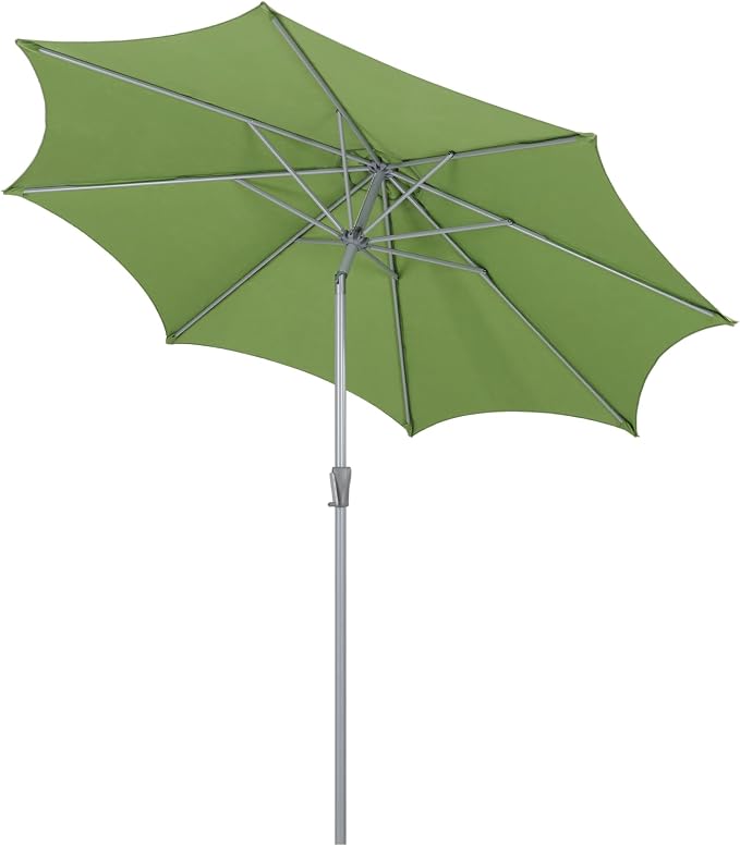 Tempera Patio Umbrellas Arc Edge Outdoor Table Market Umbrellas with Crank & Pust Button Tilt|Auto-Tilt, 8 Steel Ribs, High Color-Fastness Canopy