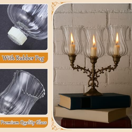 AceOrbit 6 Pack 3.74" Tall Candle Holder Glass Votive Holders with Peg Silicone Bases Glass Candle Cups for Tealights, LED Candles Religious Ceremonies for Weddings Home Church Holiday Decor (Clear) - Image 3