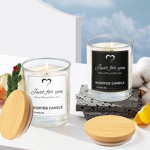 CONNOO 8 Pack 14 OZ Clear Glass Candle Jars with Bamboo Lids - Image 6