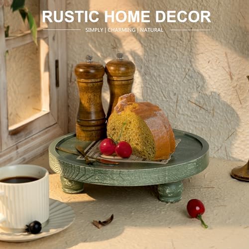 EOSAHR Round Wood Riser for Kitchen Counter & Bathroom Decor, Green - Image 5