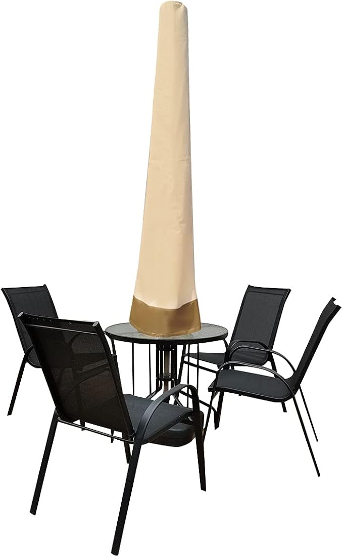 Water-Resistant Patio Umbrella Cover with Zipper, Outdoor Waterproof Umbrella Cover Fits 7 to 10 ft Parasol