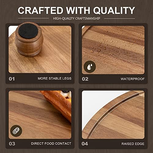 EOSAHR Acacia Wood Display Riser: Pedestal Stand for Bathroom Decor, Brown - Image 5