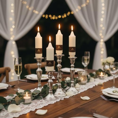 Candlesticks Short Taper Candle,5inches Ivory Candle Sticks Dripless Tapered Candles for Home Decor Weddings Festive Party Holiday,7D-IV - Image 6