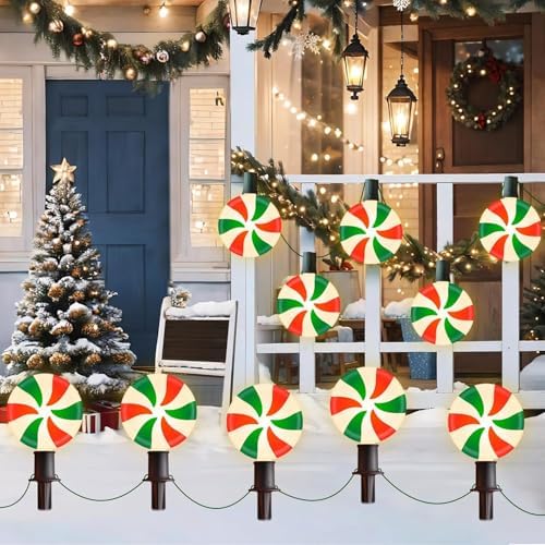 Ultimate Unicorn Christmas Lollipop Pathway Lights Red & Green, with Stakes by UltimateUnicorn