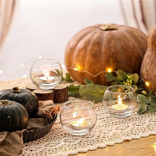 Volens Clear Votive Candle Holders Set of 12, Round Glass Votives 2''×2'' - Image 3