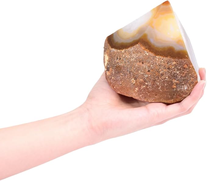 Raw Healing Agate Wand Crystal Geode Irregular Column 0.6-1.1 Lbs for Chakra Alignment Meditation Stone Grounding Energy for Beginners