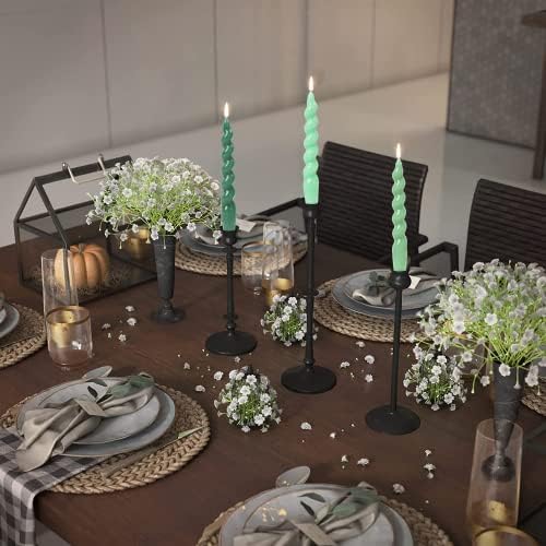 MAITREYA Green Spiral Taper Candles Conical Stick Candles Handmade Twisted Candles-Set of 4 for Decoration Weddings Party Church-Unscented Dripless Candles,7.5inch(A-Gradient Green) - Image 3