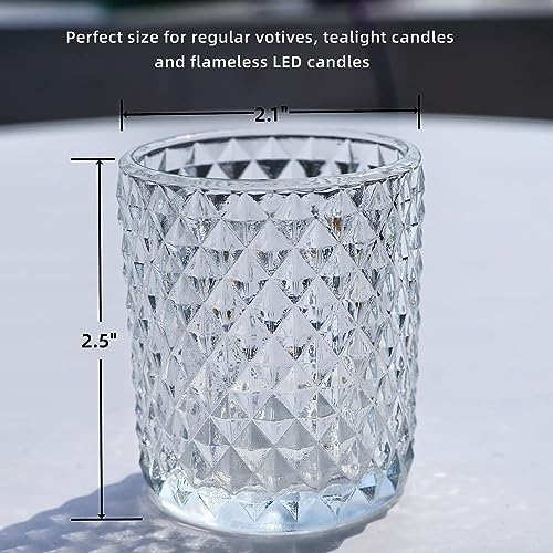 Woho 12Pcs Clear Votive Candle Holders, Tealight Candle Holder for Home Decor, Glass Tea Lights Candle Holder for Birthday Holiday Table - Image 5