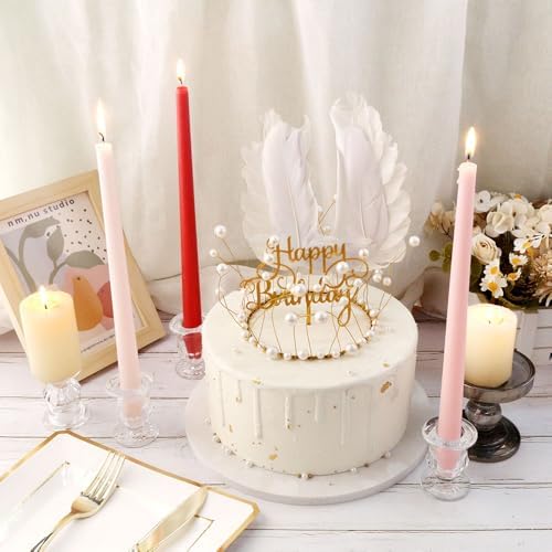 Glass Taper Candle Holder Set of 12 - Clear Crystal Candlestick Holders for Tapered Candles, Elegant Candle Stick Holder Set for Wedding Party Christmas Thanksgiving Festival (12, Transparent) - Image 4