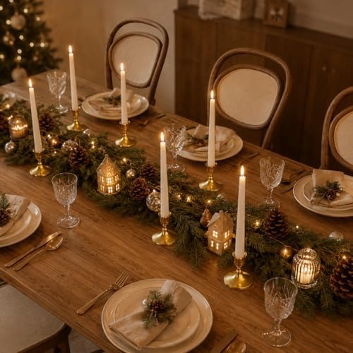 zeochyni 12 Pcs Brass Gold Taper Candle Holders Bulk for Wedding, Party - Image 5