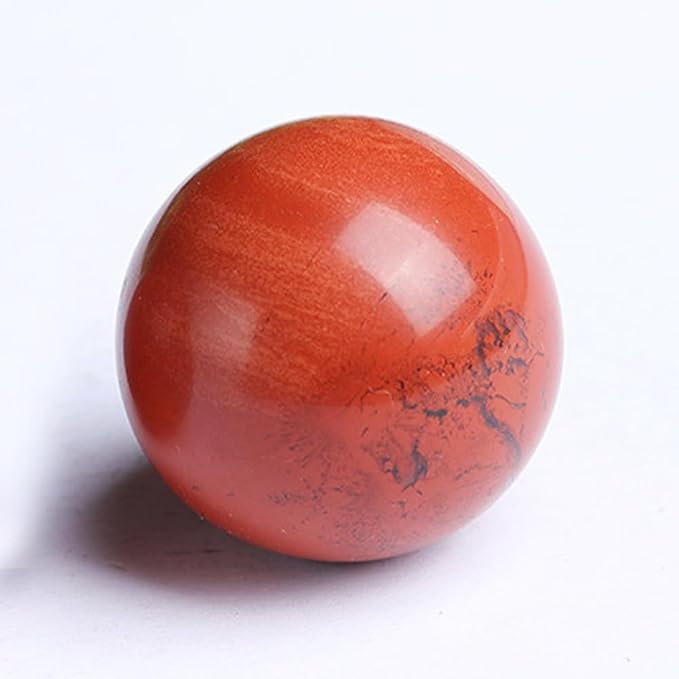 1.6-2 inch Red Jasper Crystal Ball with Stand Hand Polished Stone Sphere | Hand Polished Quartz Stone Sphere, Reiki Healing Mineral, Energy Balancing Degaussing, Home Office Desktop Ornament