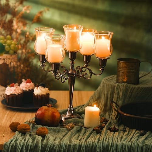 VIHOSE Bulk Set of 6 Clear 2.75" Peg Votive Holders with Rubber Gasket Glass Wholesale Candelabra Hurricane Glass Shades Votive Candleholder Cups for Modern Contemporary Home Decor - Image 4