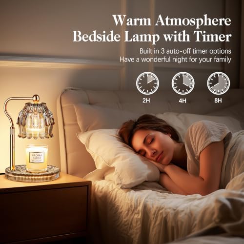 Candle Warmer Lamp with Timer Dimmer, Wax Melts Glass Lamp for Gift, Grey - Image 4