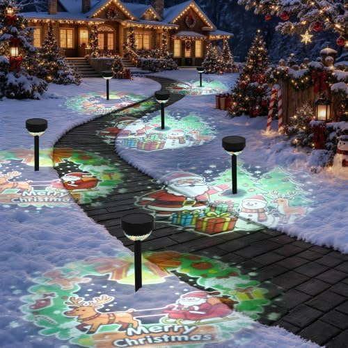 Solar Christmas Lights Outdoor Waterproof,Santa Claus Decor, 6 Pack by Tisejoy