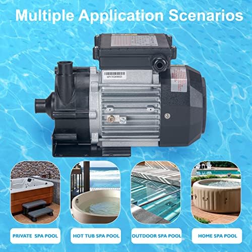 WE10 SPA Circulation Pump, Hot Tub Circulation Pump 230 Volts, 0.25HP, 3/4" Port Compatible with OEM E5/E10- Model: WE10(230V)